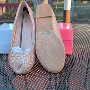 Women’s Embellished Rose Gold Ballet Flats